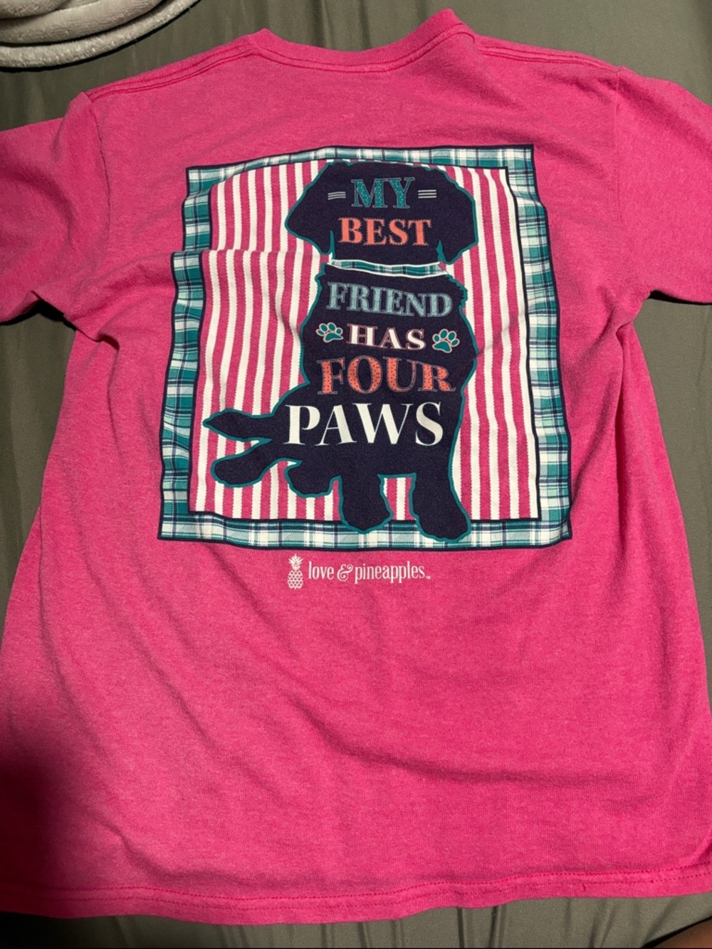 Love & Pineapples Pink 'My Best Friend Has Four Paws' Tee